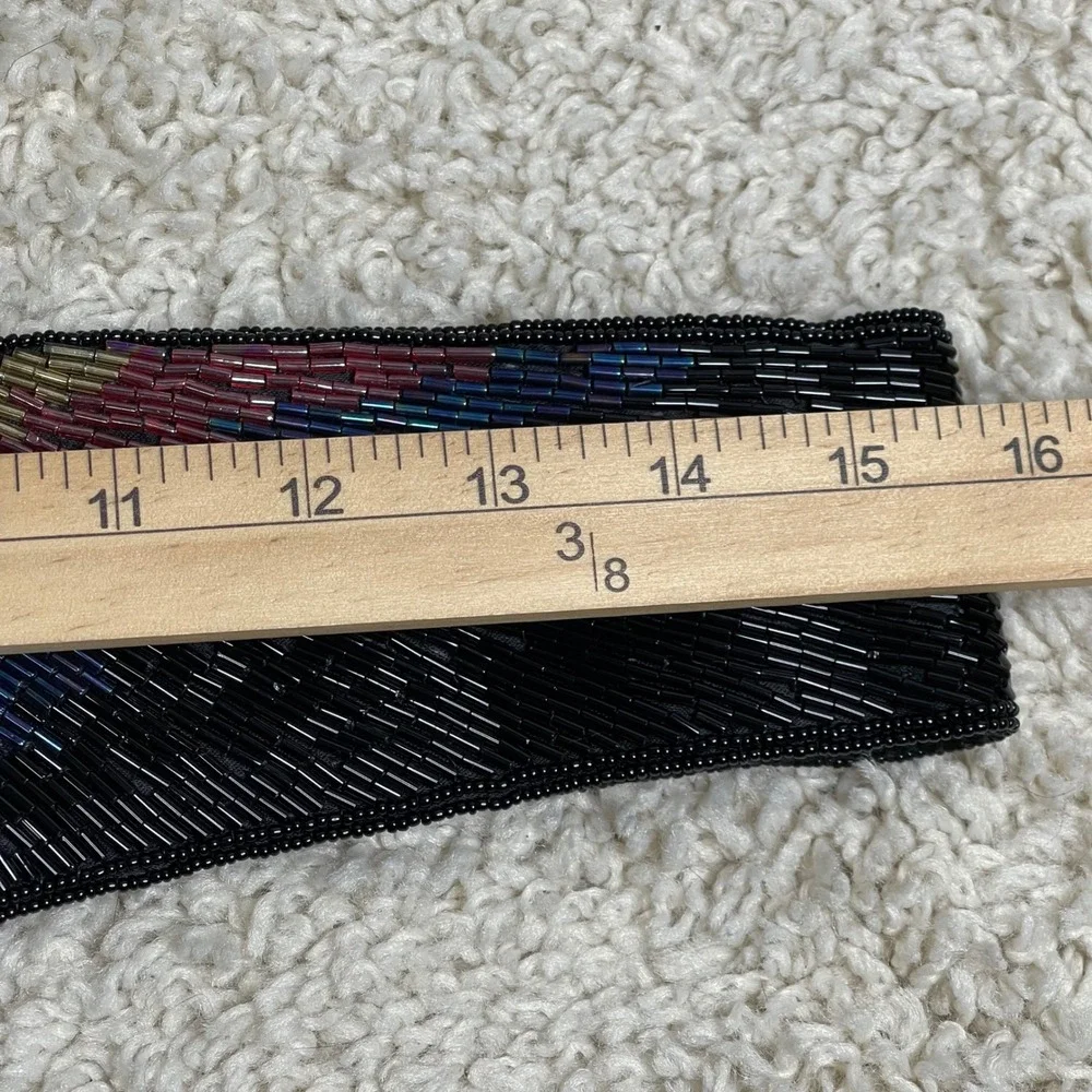 Vintage Saks Fifth‎ Avenue Multicolor Glass Beaded Statement Wide Belt Showgirl Vintage Saks Fifth Avenue Multicolor Glass Beaded Statement  main image 2